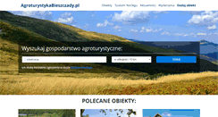 Desktop Screenshot of bieszczadykwatery.plwww.agroturystykabieszczady.pl
